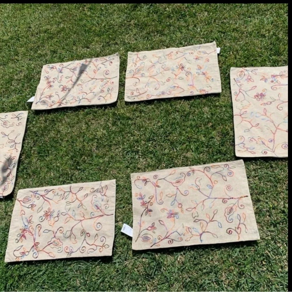 Pier 1 Embroidered Placemats Set